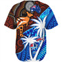 Fiji And Australia Baseball Shirt Fijian Flag Tapa Patterns With Aboriginal Kangaroo