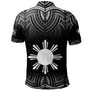 Philippines Filipinos Custom Personalised Polo Shirt Filipino Black Fog Style