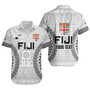 Fiji Custom Personalised Short Sleeve Shirt Seal With Map Fijian Tapa Patterns