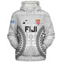 Fiji Custom Personalised Sherpa Hoodie Seal With Map Fijian Tapa Patterns