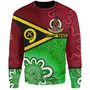 Vanuatu Custom Personalised Sweatshirt Vanuatu Seal With Aboriginal Patterns Style