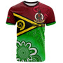 Vanuatu Custom Personalised T-Shirt Vanuatu Seal With Aboriginal Patterns Style