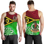 Vanuatu Custom Personalised Tank Top Vanuatu Seal With Aboriginal Patterns Style