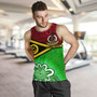 Vanuatu Custom Personalised Tank Top Vanuatu Seal With Aboriginal Patterns Style