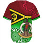 Vanuatu Custom Personalised Baseball Shirt Vanuatu Seal With Aboriginal Patterns Style