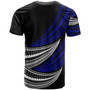 Samoa Custom Personalised T-Shirt - Wave Pattern Alternating BLUE2
