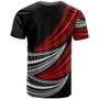Samoa Custom Personalised T-Shirt - Wave Pattern Alternating RED2