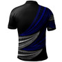 Samoa Custom Personalised Polo Shirt -  Wave Pattern Alternating Blue2