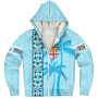 Fiji Custom Personalised Sherpa Hoodie Fijian Tapa Palms Designs