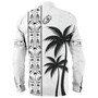 Fiji Long Sleeve Shirt Fiji Rugby Tapa Palms Tree Designs