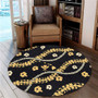 Hawaii Round Rug Curve Floral Lei