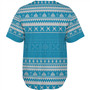 Fiji Baseball Shirt Fijian Masi Pattern Palm Style