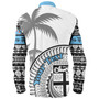Fiji Custom Personalised Long Sleeve Shirt Fijian Masi Palm Curve Style