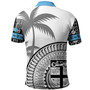 Fiji Custom Perosnalised Polo Shirt Fijian Masi Palm Curve Style