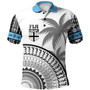 Fiji Custom Perosnalised Polo Shirt Fijian Masi Palm Curve Style