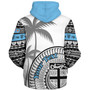 Fiji Custom Personalised Sherpa Hoodie Fijian Masi Palm Curve Style