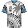 Fiji Custom Personalised Baseball Shirt Fijian Masi Palm Curve Style