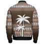 Fiji Bomber Jacket Custom Bula Fiji Masi Brown Patterns