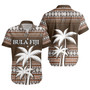 Fiji Short Sleeve Shirt Custom Bula Fiji Masi Brown Patterns