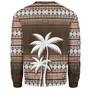 Fiji Sweatshirt Custom Bula Fiji Masi Brown Patterns