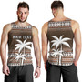 Fiji Tank Top Custom Bula Fiji Masi Brown Patterns