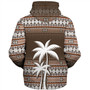 Fiji Sherpa Hoodie Custom Bula Fiji Masi Brown Patterns