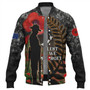 New Zealand Baseball Jacket Custom Anzac Day Lest We Forget Silver Fern