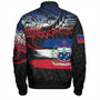 Samoa Bomber Jacket Tribal Polynesian Grunge Flag