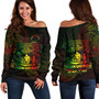 Federated States Of Micronesia Off Shoulder Sweatshirt Custom Nukuoro Atoll Cultural Tribal Pattern