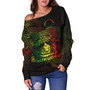 Federated States Of Micronesia Off Shoulder Sweatshirt Custom Nukuoro Atoll Cultural Tribal Pattern