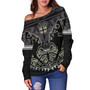 Fiji Off Shoulder Sweatshirt Fiji Bati Masi Tapa Style