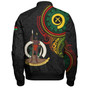 Vanuatu Bomber Jacket Custom Vanuatu Seal Mutis En Atan Patterns Reggae Color