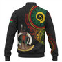 Vanuatu Baseball Jacket Custom Vanuatu Seal Mutis En Atan Patterns Reggae Color