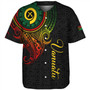 Vanuatu Baseball Shirt Custom Vanuatu Seal Mutis En Atan Patterns Reggae Color