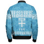 Fiji Bomber Jacket Custom Traditional Fijian Masi Pink Color