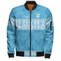 Fiji Bomber Jacket Custom Traditional Fijian Masi Pink Color