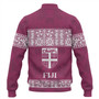 Fiji Baseball Jacket Custom Traditional Fijian Masi Pink Color