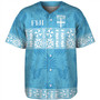 Fiji Baseball Shirt Custom Traditional Fijian Masi Pink Color