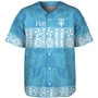 Fiji Baseball Shirt Custom Traditional Fijian Masi Pink Color