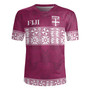 Fiji Rugby Jersey Custom Traditional Fijian Masi Pink Color