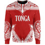 Tonga Sweatshirt - Custom Coat Of Arms With Patterns Flag Color