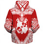 Tonga Sherpa Hoodie - Custom Coat Of Arms With Patterns Flag Color