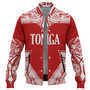 Tonga Baseball Jacket - Custom Coat Of Arms With Patterns Flag Color