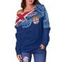 Fiji Off Shoulder Sweatshirt - Custom Fijian Pride Masi Patterns