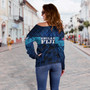 Fiji Off Shoulder Sweatshirt - Custom Bula Fiji Masi Palm Tree Design