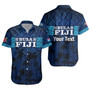 Fiji Short Sleeve Shirt - Custom Bula Fiji Masi Palm Tree Design