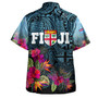 Fiji Hawaiian Shirt - Fiji Seal With Tapa Patterns Tropical Flowers Design