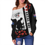 New Zealand Off Shoulder Sweatshirt Anzac Day Lest We Forget Simple Style