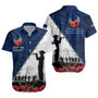New Zealand Short Sleeve Shirt Anzac Day Poppy Flower And Barbed Wire
