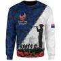 New Zealand Sweatshirt Anzac Day Poppy Flower And Barbed Wire